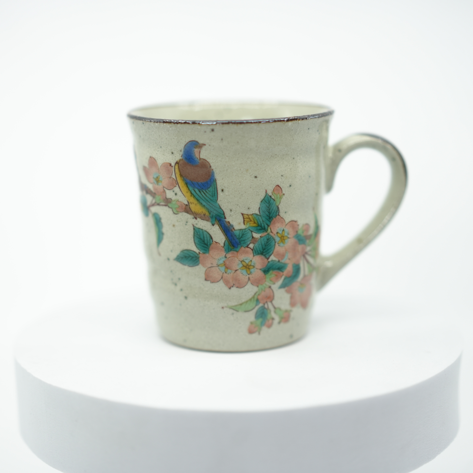 Kutani Ware - Colored Flowers & Bird Mug
