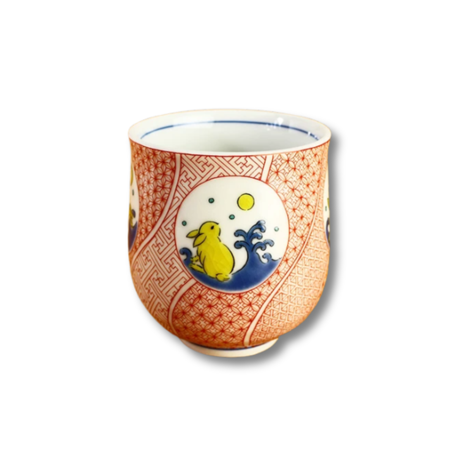 Kutani Ware - Surfing Rabbit Yunomi Tea Cup
