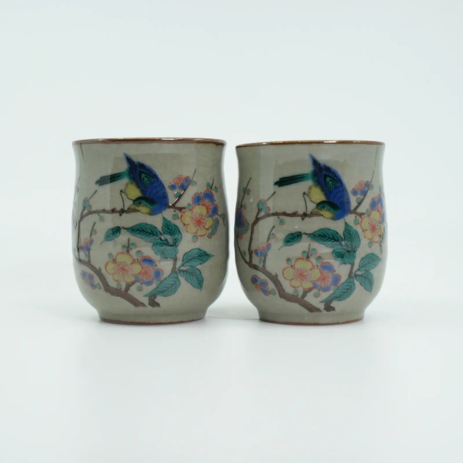 Kutsurogi Flower & Bird Tea Set Kutani Ware