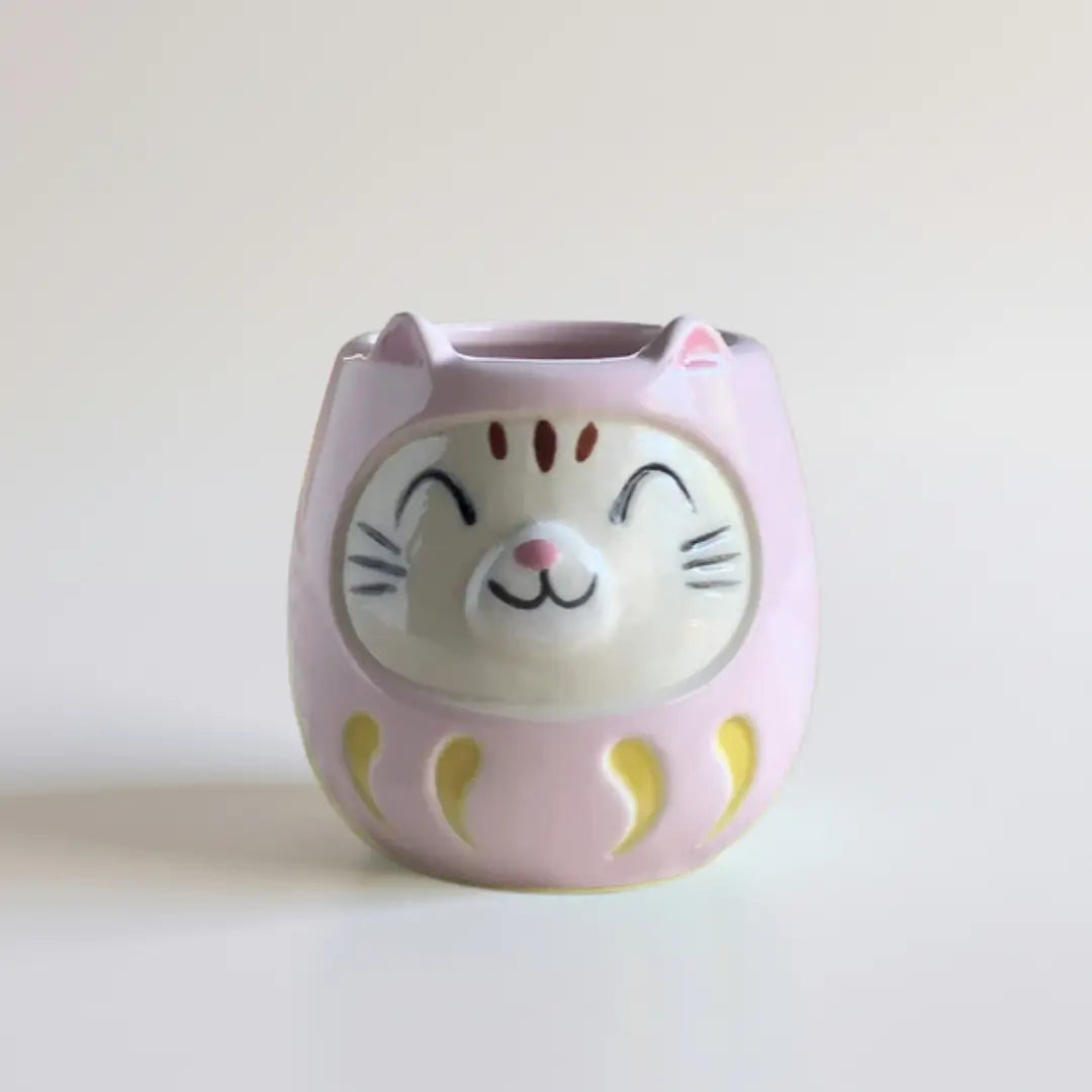 Lucky Cat Daruma Mug Cup Mino Ware