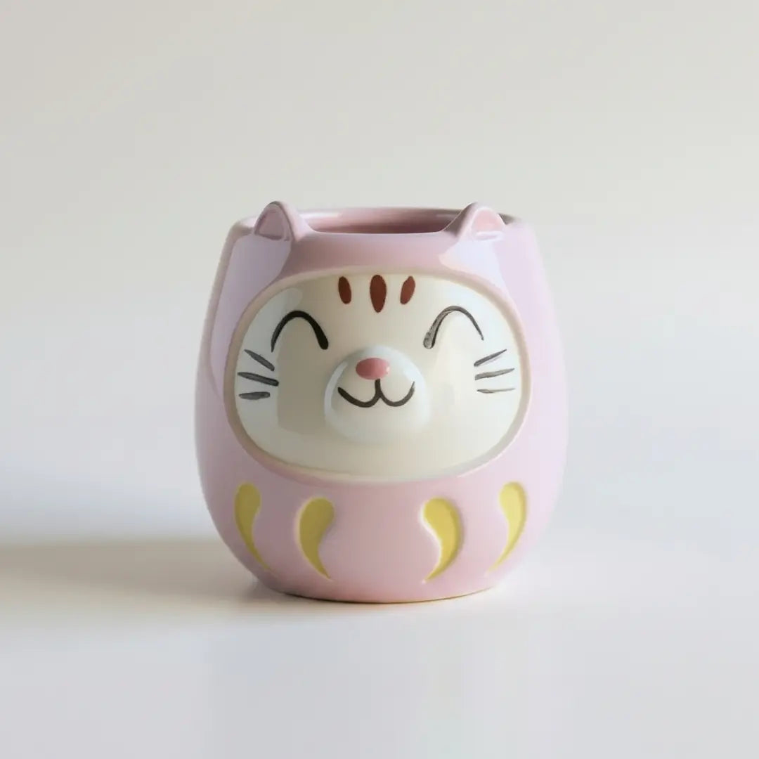 Lucky Cat Daruma Mug Cup Mino Ware