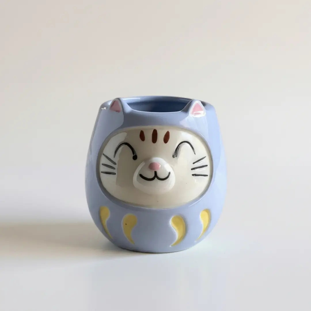 Lucky Cat Daruma Mug Cup Mino Ware