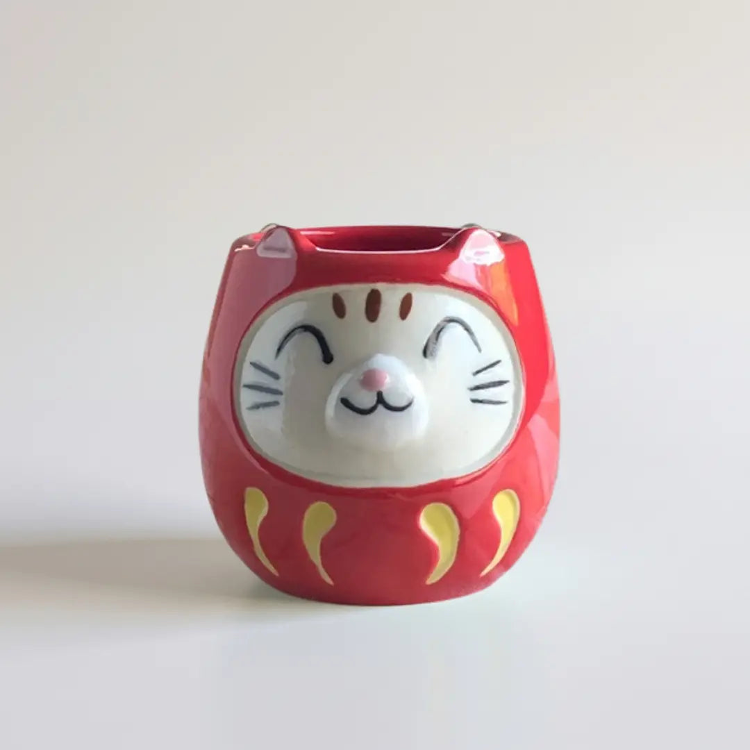 Lucky Cat Daruma Mug Cup Mino Ware