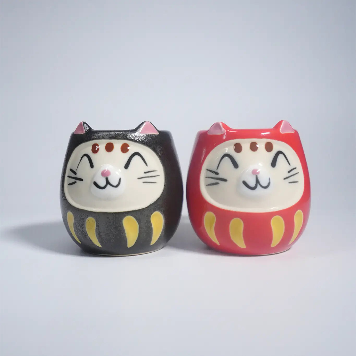 Lucky Cat Daruma Mug Cup Gift Set Mino Ware