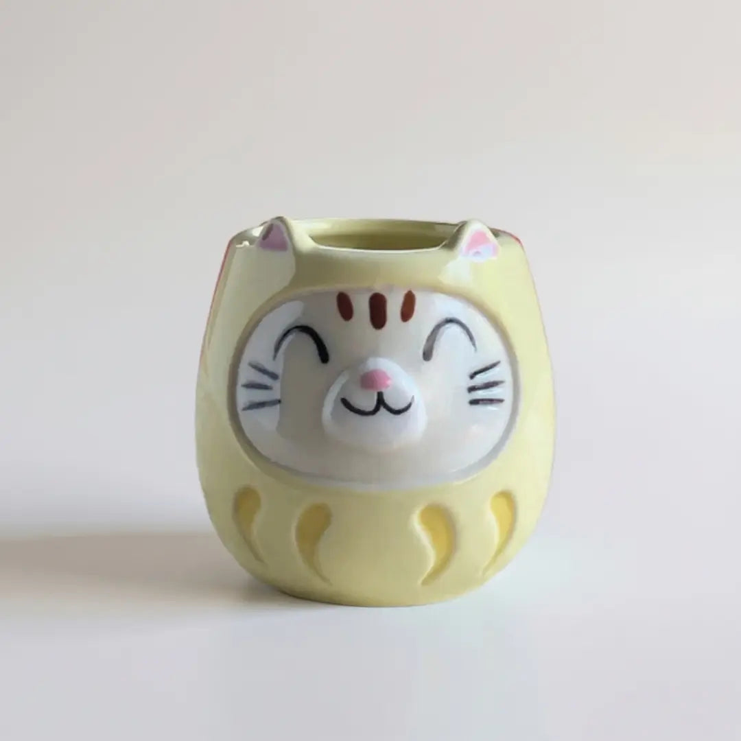 Lucky Cat Daruma Mug Cup Mino Ware