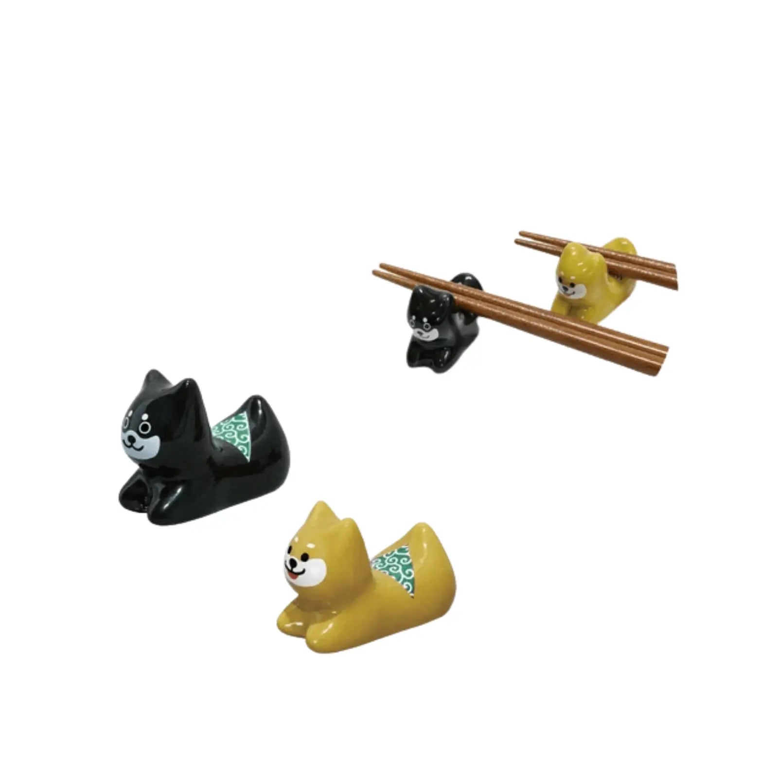Shiba Inu Rice Bowl & Chopsticks Gift Set Mino Ware