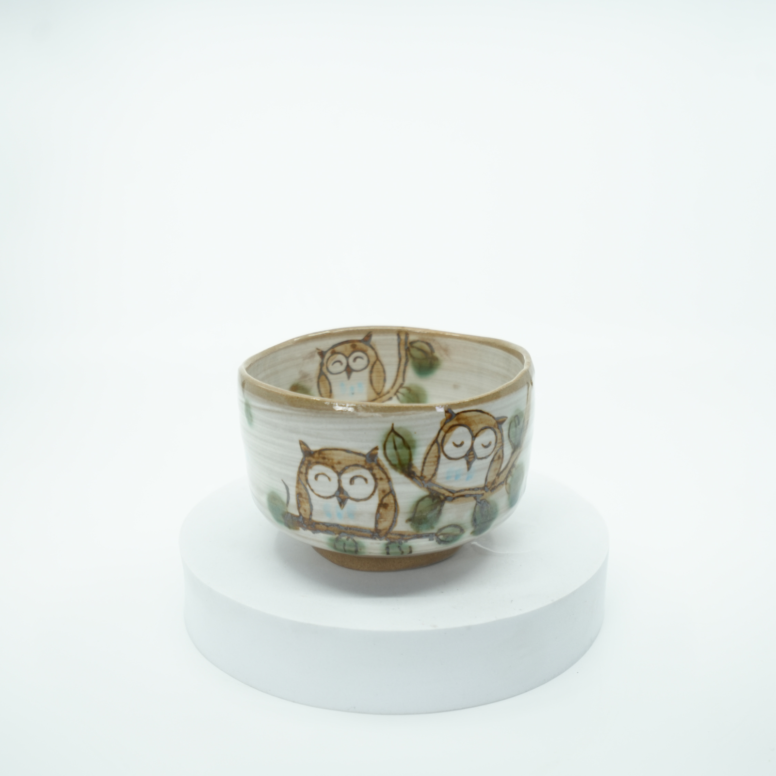 Mino Ware - Japanese Owl Matcha Bowl