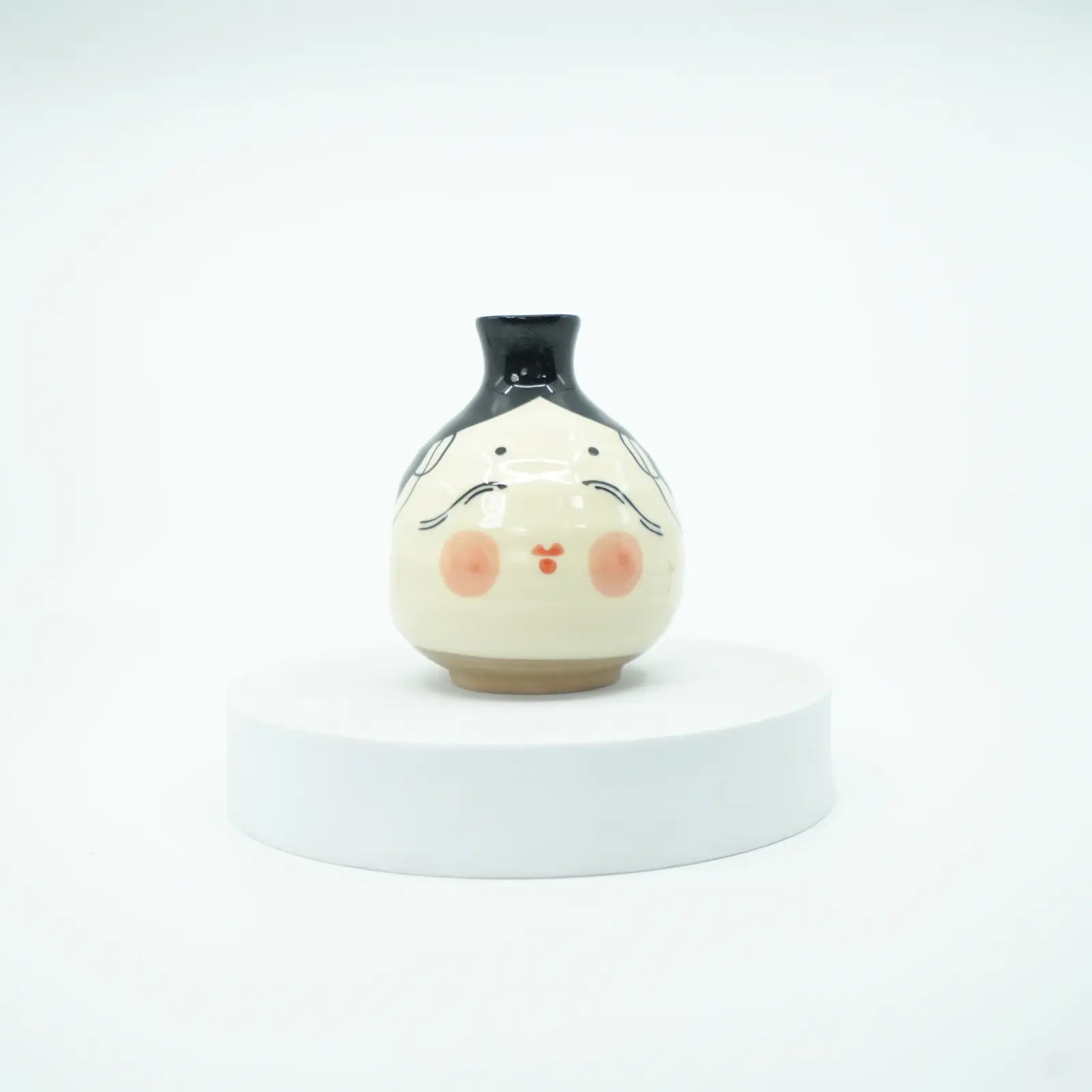 Otafuku Lucky Goddess Sake Set Mino Ware