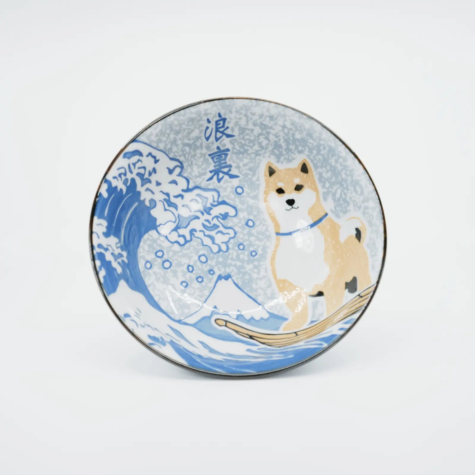 Shiba Inu x Great Wave Plate Mitsui Pottery