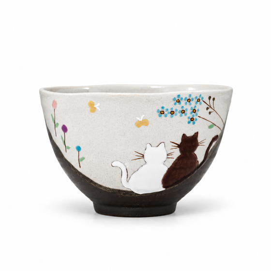 Atelier Yu Cats in a Sunny Spot Kutani Rice Bowl