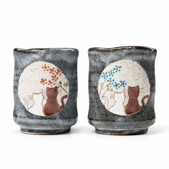 Atelier Yu Cats in a Sunny Spot Yunomi Tea Cup Pair