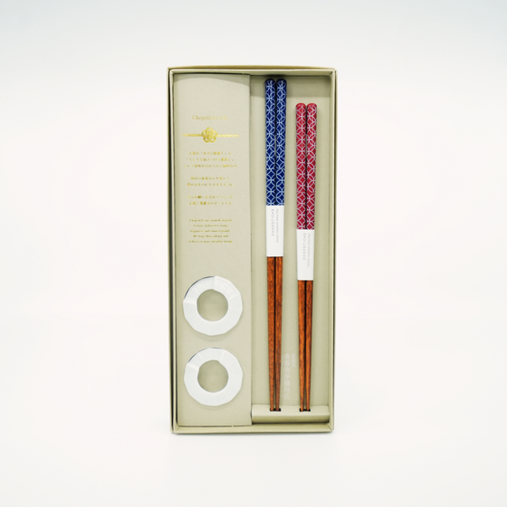 Cloisonné Japanese Chopsticks & Rest Gift Set