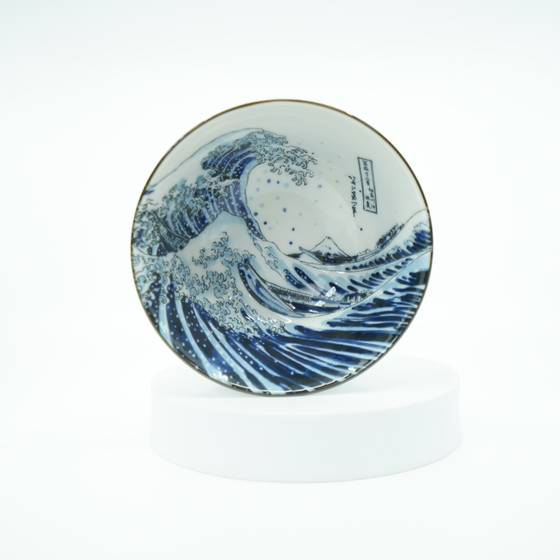 Hokusai Great Wave & Red Fuji Bowl Set With Chopsticks