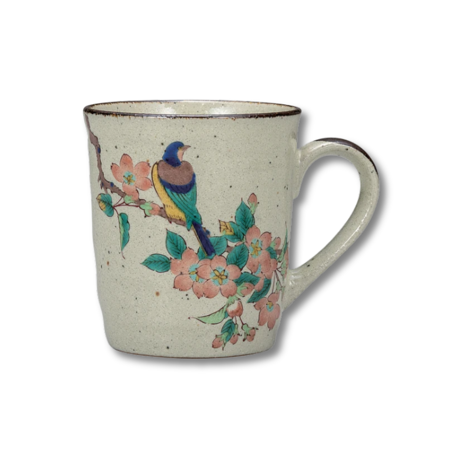Kutani Ware - Colored Flowers & Bird Mug