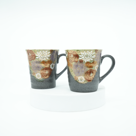 Kutani Ware - Floral Mug Set