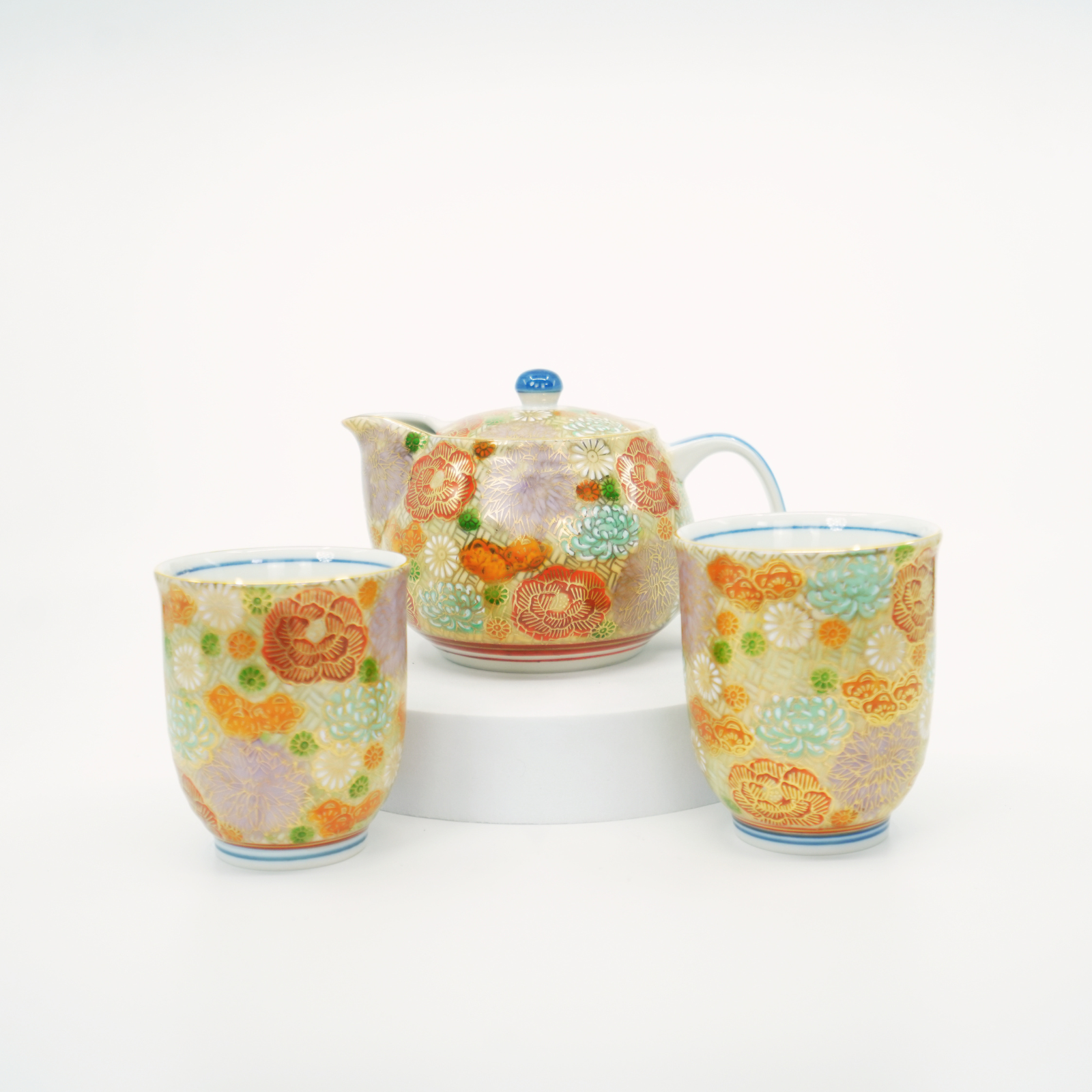 Kutani Ware - Gold Hanazume Teapot Set