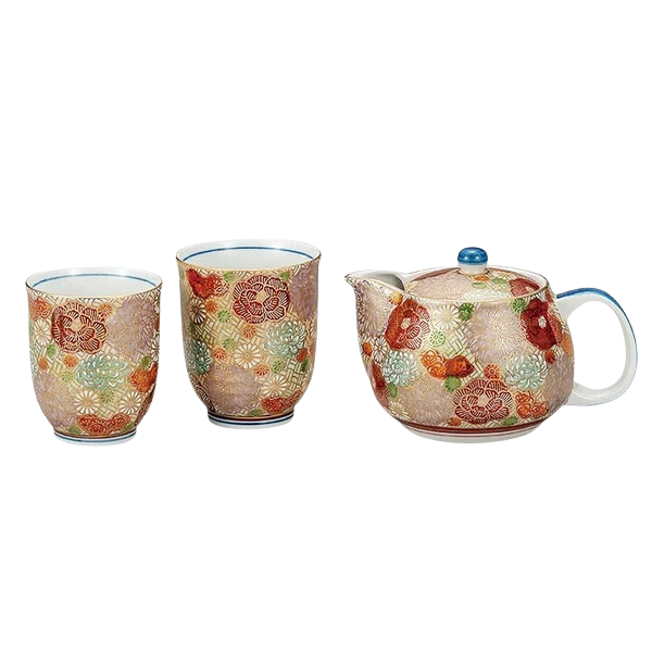 Kutani Ware - Gold Hanazume Teapot Set