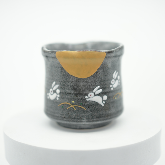 Kutani Ware - Hopping Rabbit Tea Cup