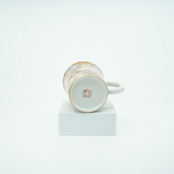 Kutani Ware Japanese Mug - Hanazume Gold Floral