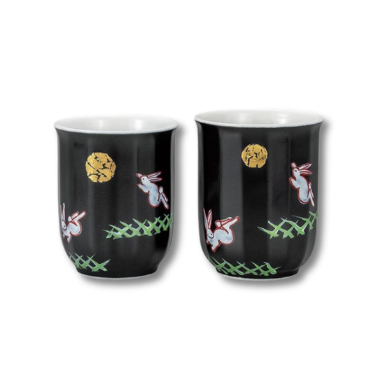 Kutani Ware - Jumping Rabbit Moon Teacup Set