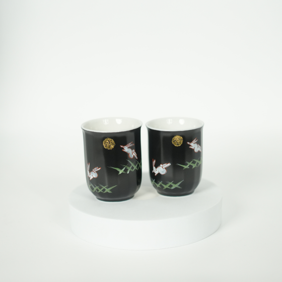 Kutani Ware - Jumping Rabbit Moon Teacup Set