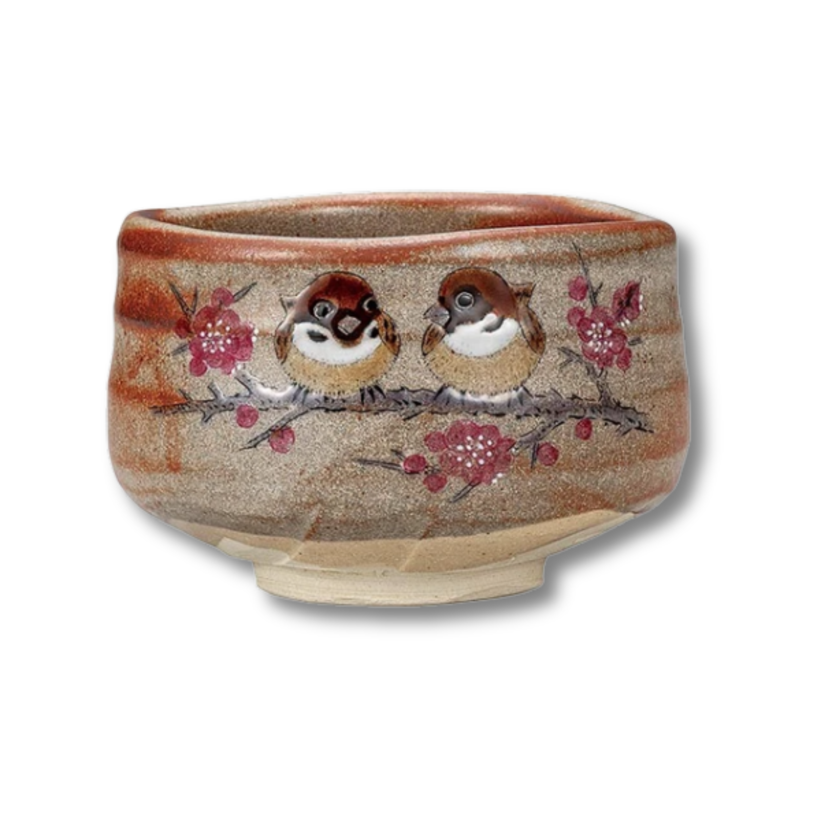 Kutani Ware - Spring Sparrow Matcha Bowl