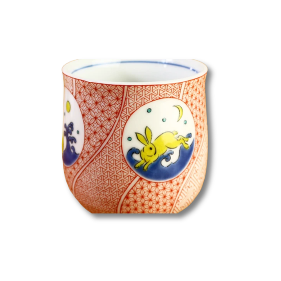Kutani Ware - Surfing Rabbit Yunomi Tea Cup