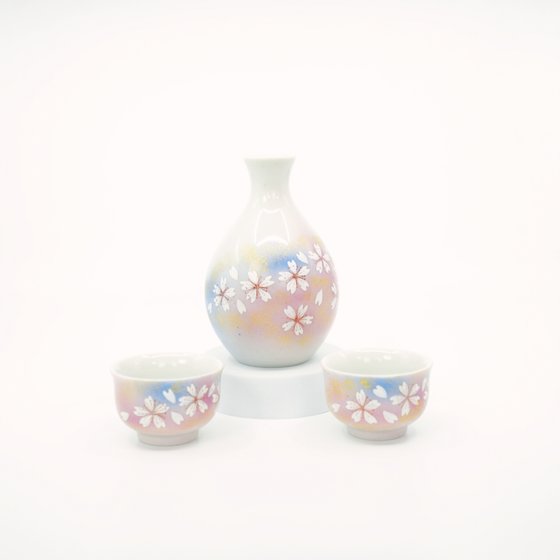 Kutani ware - Cherry Blossom Sake Set