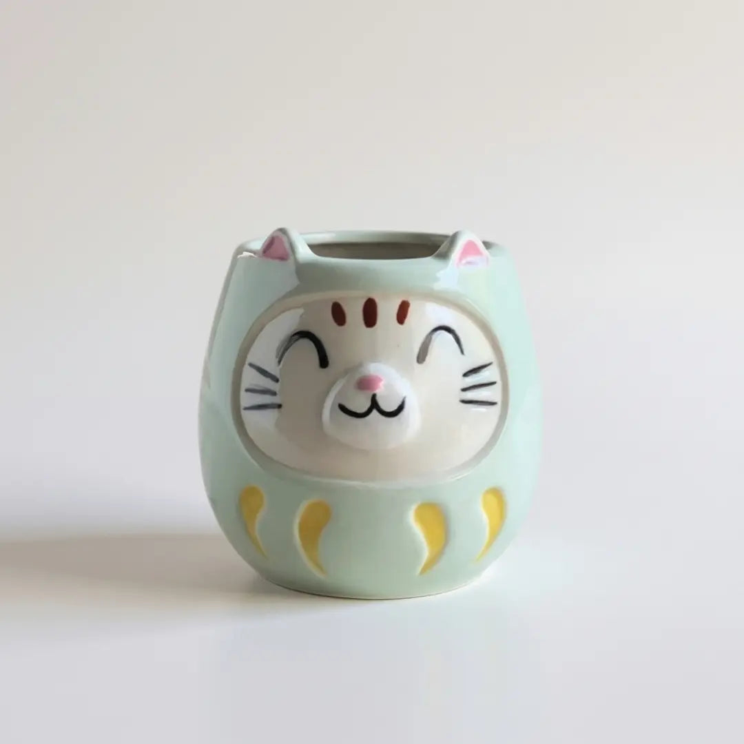 Lucky Cat Daruma Mug Cup Mino Ware