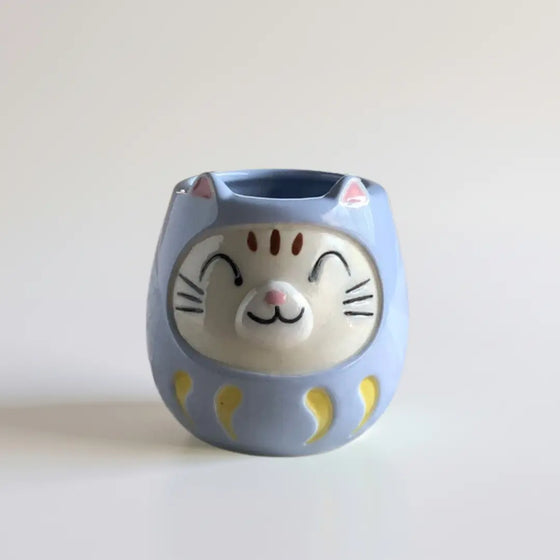 Lucky Cat Daruma Mug Cup Mino Ware