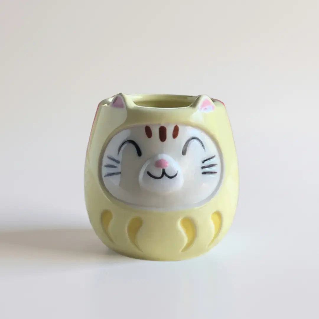 Lucky Cat Daruma Mug Cup Mino Ware