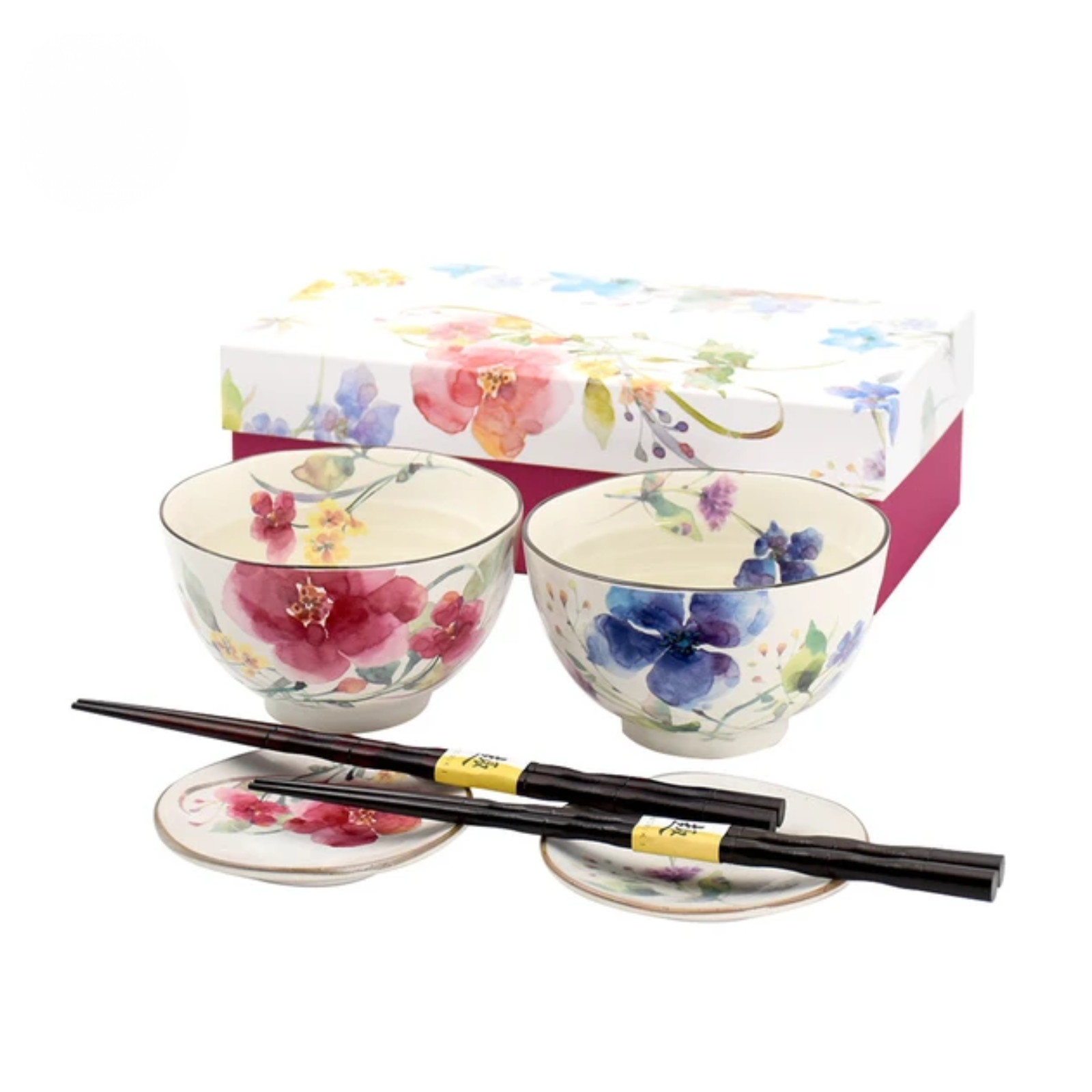 Mino Ware - Flower Rice Bowl Gift Set