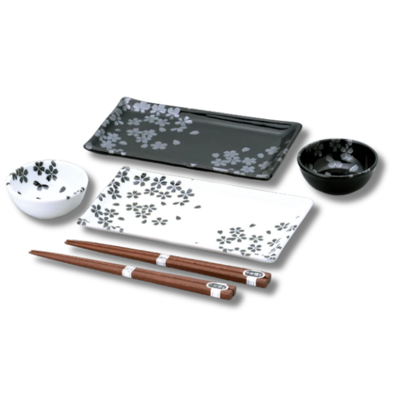 Mino Ware - Ginsai Sakura Yakimono Gift Set