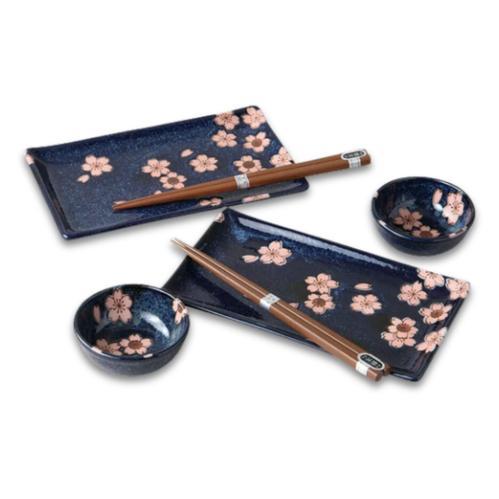 Mino Ware - Navy Sakura Sushi Set