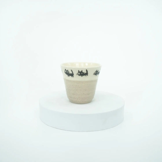 Mino Ware - Kuro Neko Cat Cup