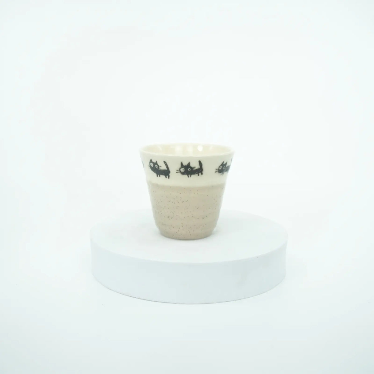 Mino Ware - Kuro Neko Cat Cup