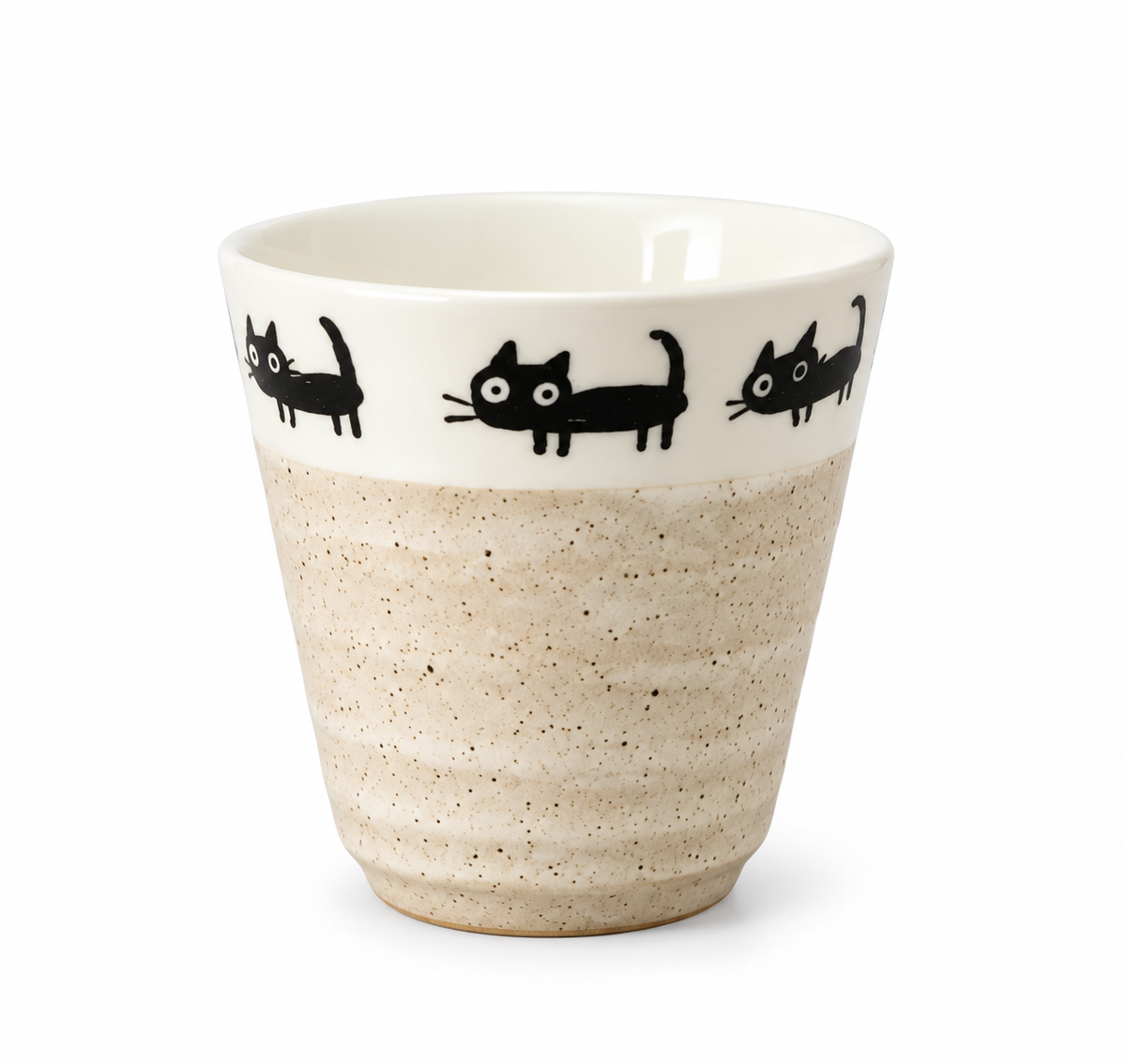 Mino Ware - Kuro Neko Cat Cup