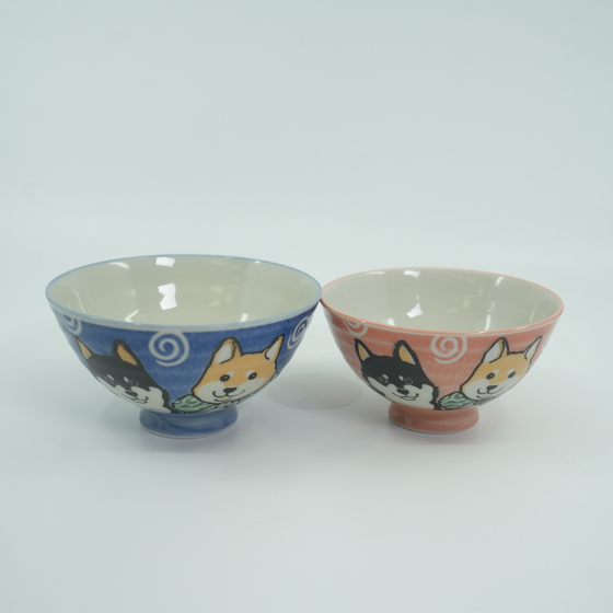 Mino Ware - Shiba Inu Rice Bowl & Chopsticks Gift Set