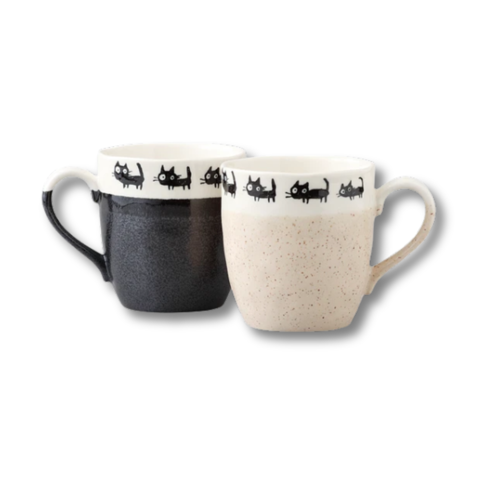 Mino Ware - Japanese Cat Mug Set