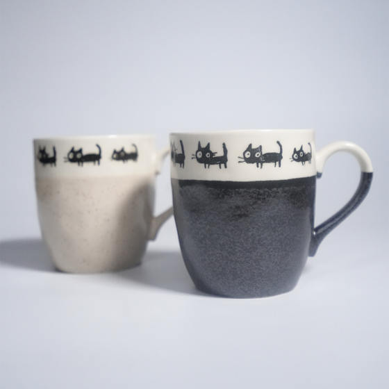 Mino ware - Japanese Cat Mug