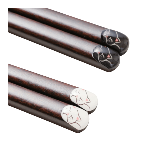 Ogishi Tadashi Shouten - Wakasa Lacquer Cat Chopsticks Set