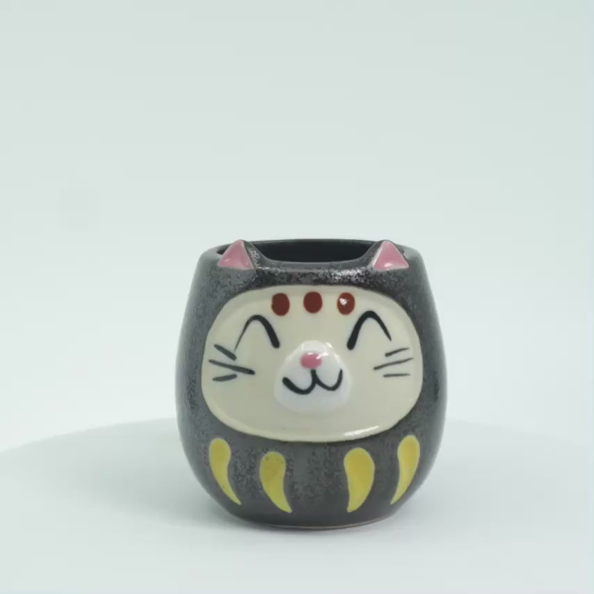 LuckyCatDarumaBlackMugCupGiftSet_Video